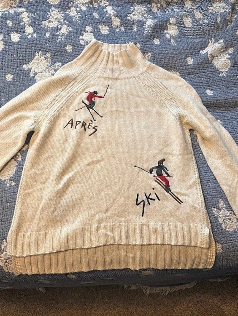 Krimson Klover Janica Sweater Ski Graphic Turtleneck Cream XS